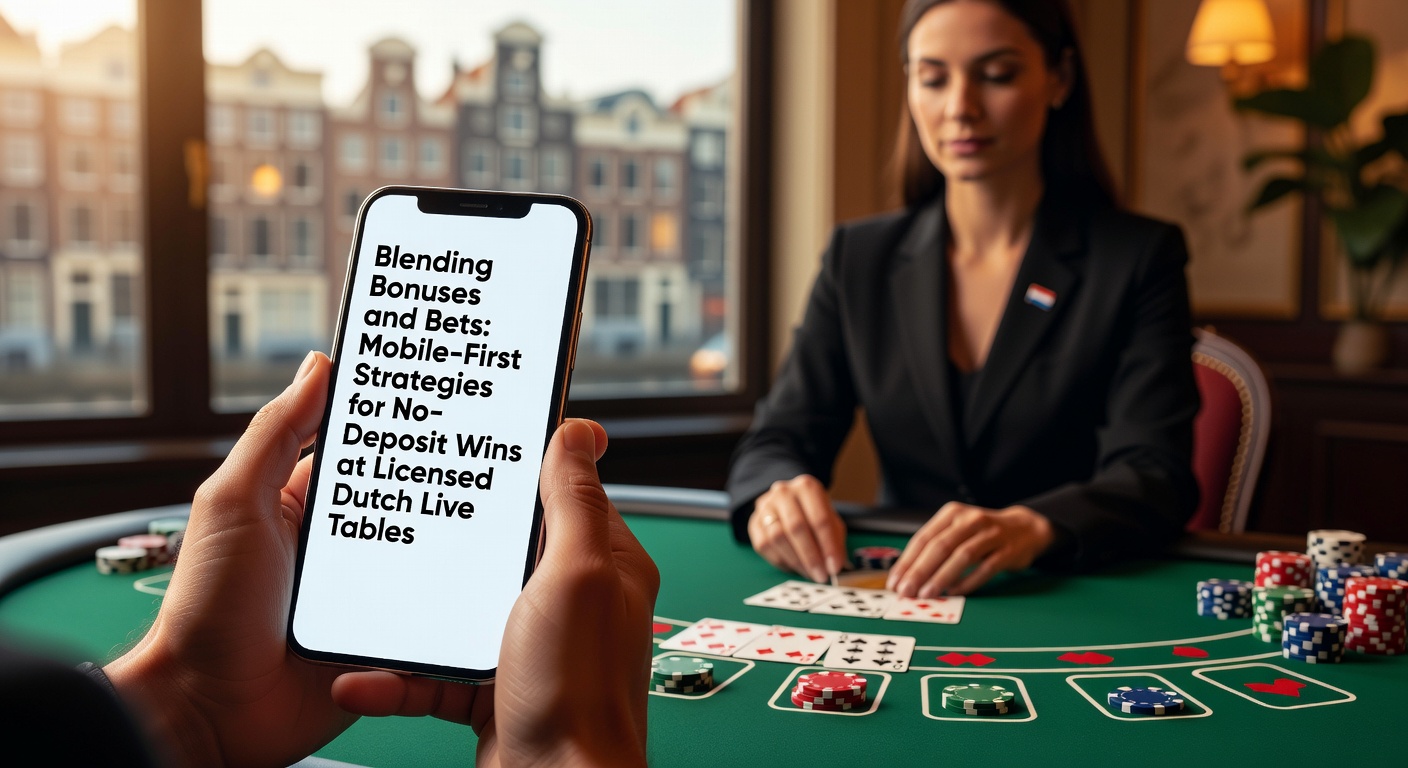 Mobiele interface van een live roulette tafel met no-deposit bonus overlay op een gelicenseerd Nederlands casino platform