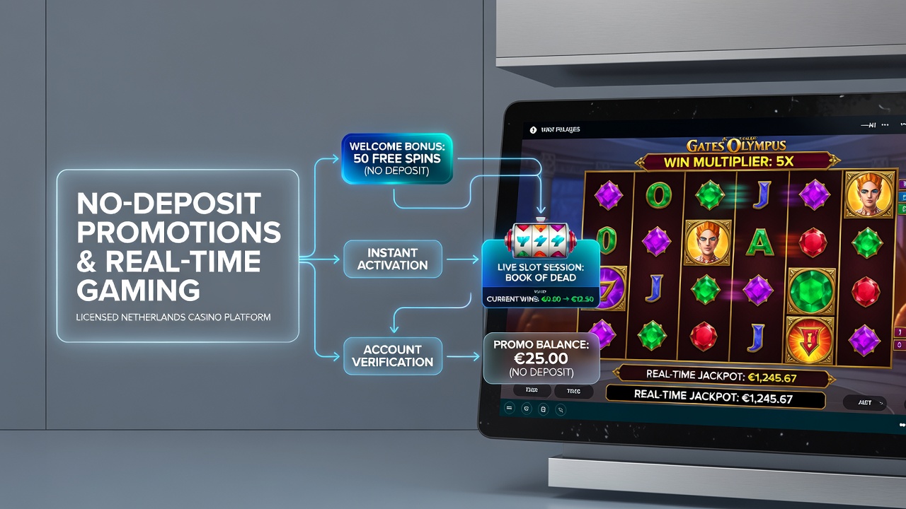Real-time live casino tafel in Nederlandse app met no-deposit bonus indicator en mobiele interface elementen